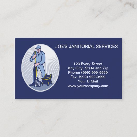 Janitor Cleaner Janitorial Services Visitekaartje (Voorkant)