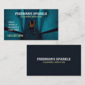 Janitor Cleaning Hall Professional Cleaner Visitekaartje (Voorkant / Achterkant)