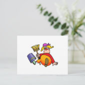 Janitor Clown Briefkaart (Staand voorkant)
