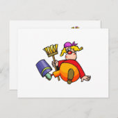 Janitor Clown Briefkaart (Voorkant / Achterkant)