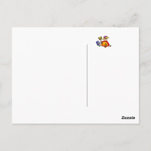 Janitor Clown Briefkaart (Achterkant)