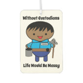 Janitor Custodian Life Messy Black Mannelijk Luchtverfrisser (Voorkant)