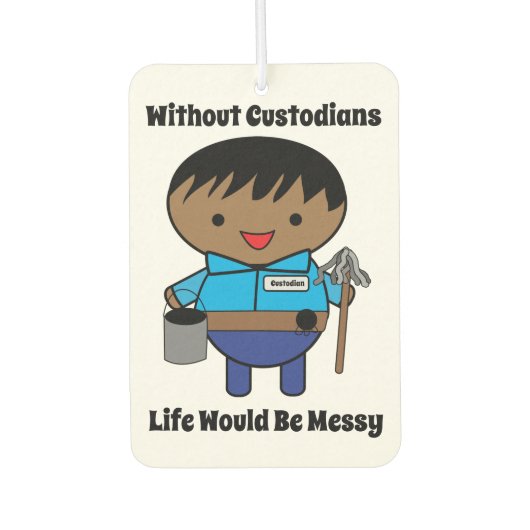 Janitor Custodian Life Messy Black Mannelijk Luchtverfrisser (Voorkant)