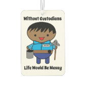 Janitor Custodian Life Messy Black Mannelijk Luchtverfrisser (Achterkant)