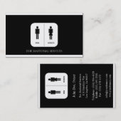 Janitor/Custodian/Maid Service B/W Visitekaartje (Voorkant / Achterkant)