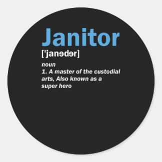 Janitor Definition Service Cleaners Gift Ronde Sticker