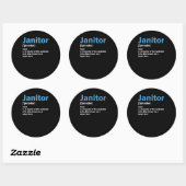 Janitor Definition Service Cleaners Gift Ronde Sticker (Vel)