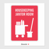 Janitor kamer Housekeeping deurbord vinyl sticker (Vel)