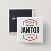 Janitor Logo Gift Ideeën. Vierkante Button 5,1 Cm (Voorkant /achterkant)