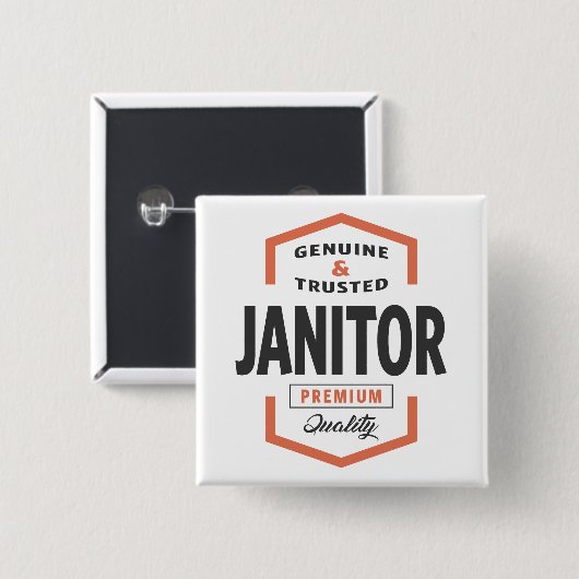 Janitor Logo Gift Ideeën. Vierkante Button 5,1 Cm (Voorkant /achterkant)