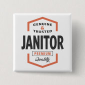 Janitor Logo Gift Ideeën. Vierkante Button 5,1 Cm (Voorkant)