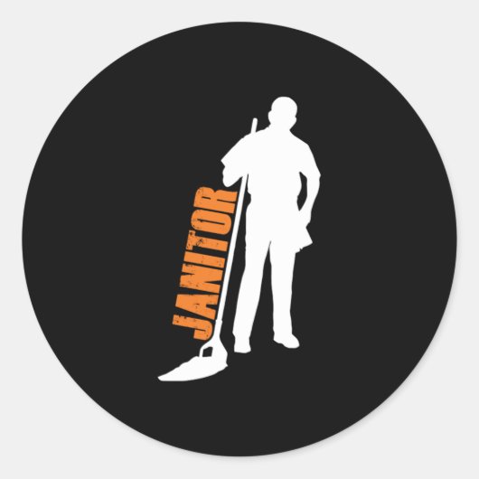 Janitor Mop Cleaners Service Cleaners Gif Ronde Sticker (Voorkant)
