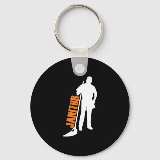 Janitor Mop Cleaners Service Cleaners Gif Sleutelhanger (Voorkant)