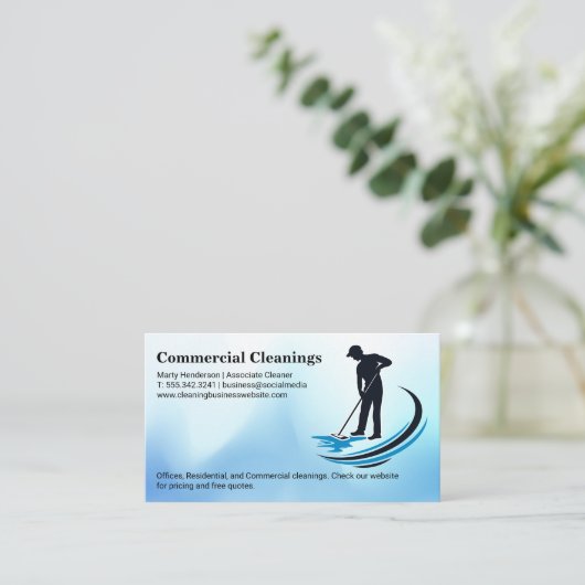 Janitor Mopping | Home Schoonmaak Visitekaartje (Staand voorkant)