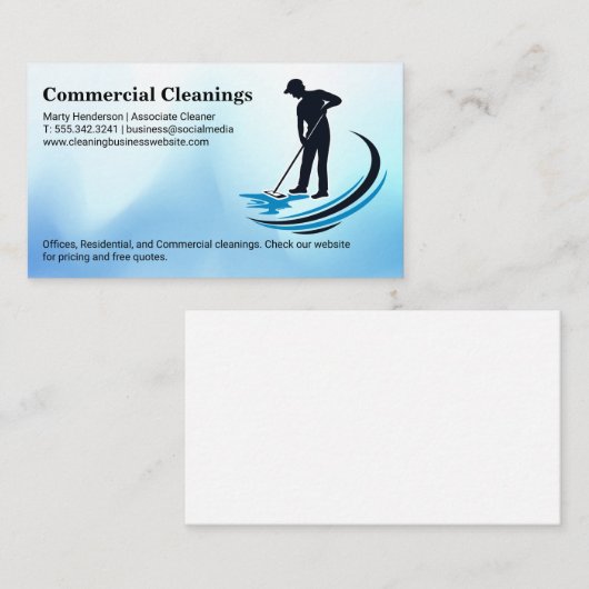 Janitor Mopping | Home Schoonmaak Visitekaartje (Voorkant / Achterkant)