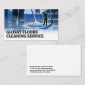Janitor Mopping | Vloerreinigingsdiensten Logo Visitekaartje (Voorkant / Achterkant)