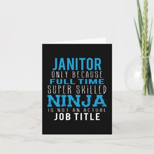 Janitor Ninja Humor Bedankkaart (Voorkant)