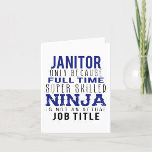 Janitor Ninja Humor Bedankkaart