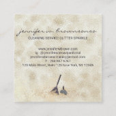 Janitorial Cleaning Gold Sparkle Maid Boss Vierkante Visitekaartje (Achterkant)