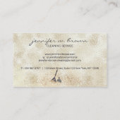 Janitorial Cleaning Gold Sparkle Maid Lady Beige Visitekaartje (Achterkant)