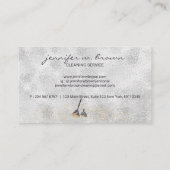 Janitorial Cleaning Gold Sparkle Maid Lady Silver Visitekaartje (Achterkant)
