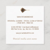 Janitorial Cleaning Service maid Simple Vierkante Visitekaartje (Achterkant)