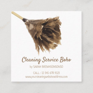 Janitorial Cleaning Service maid Simple Vierkante Visitekaartje