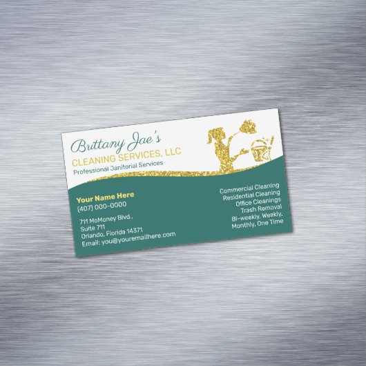 Janitorial Custodial Essential Worker Magnetisch Visitekaartje (Voorbeeld)