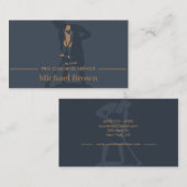 Janitorial Housekeeping Cleaning Pro Men Navy Visitekaartje (Voorkant / Achterkant)