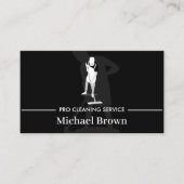 Janitorial Housekeeping Cleaning Service Pro Manne Visitekaartje (Voorkant)