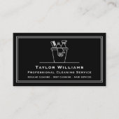 Janitorial Huis schoonmaak diensten zwart-wit Visitekaartje (Voorkant)