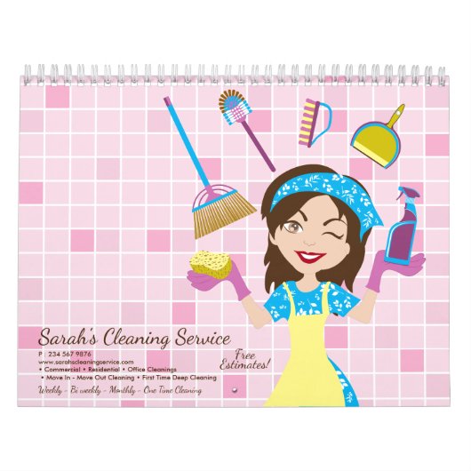 Janitorial Lady House Cleaning Seasons Kalender (Hoes)