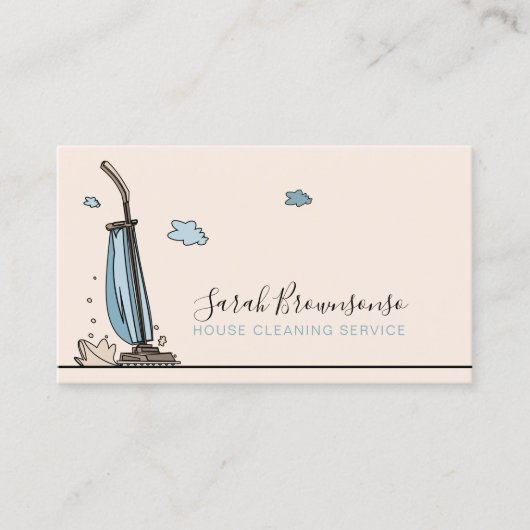 Janitorial Maid Blush House Cleaning Services Visitekaartje (Voorkant)