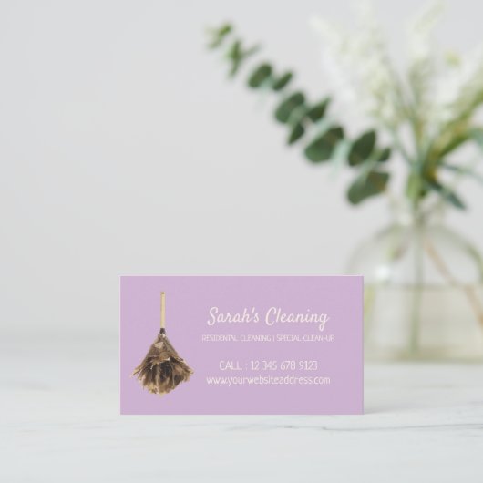 Janitorial maid House Cleaning Marketing Visitekaartje (Staand voorkant)
