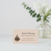 Janitorial maid mobile cleaner lady baas visitekaartje (Staand voorkant)