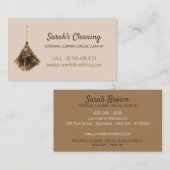 Janitorial maid mobile cleaner lady baas visitekaartje (Voorkant / Achterkant)