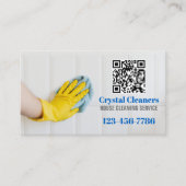 Janitorial Schoonmaak Diensten QR Code Visitekaartje (Voorkant)