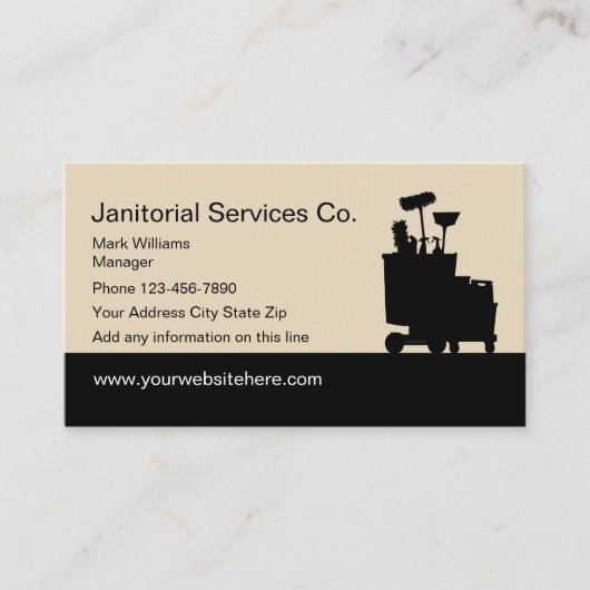 Janitorial Services Visitekaartje ontwerp (Voorkant)