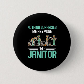 Janitors Janitor Cleaners Service Cleaners Gift Ronde Button 5,7 Cm