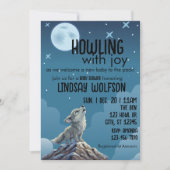 Jankelend van blijdschap, Wolf baby shower Kaart (Voorkant)