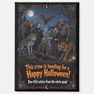 Janken voor een gelukkig Halloween monster bemanni Magneet