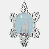 Jankende Arctische Wolf Tin Sneeuwvlok Ornament (Rechts)