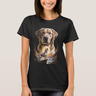 Jankende Labrador Retriever Maneschijn Bos Lange M T-shirt