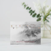 Jankende wolven In Winterse Sneeuw Prettig Kerstfe Feestdagenkaart (Staand voorkant)