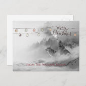 Jankende wolven In Winterse Sneeuw Prettig Kerstfe Feestdagenkaart (Voorkant / Achterkant)