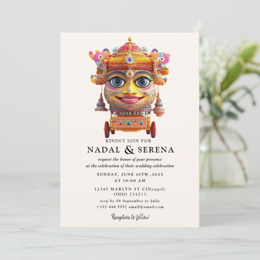 janmashtami Wedding Kaart (Staand voorkant)