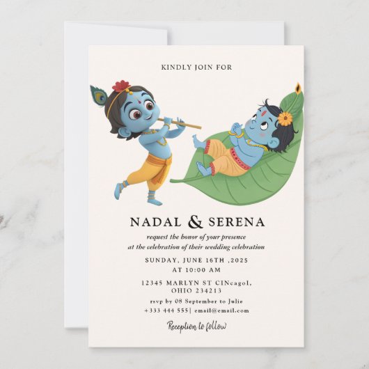 janmashtami Wedding Kaart (Voorkant)
