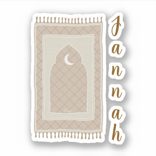 Jannah gebedsmat geïnspireerd sticker (Voorkant)