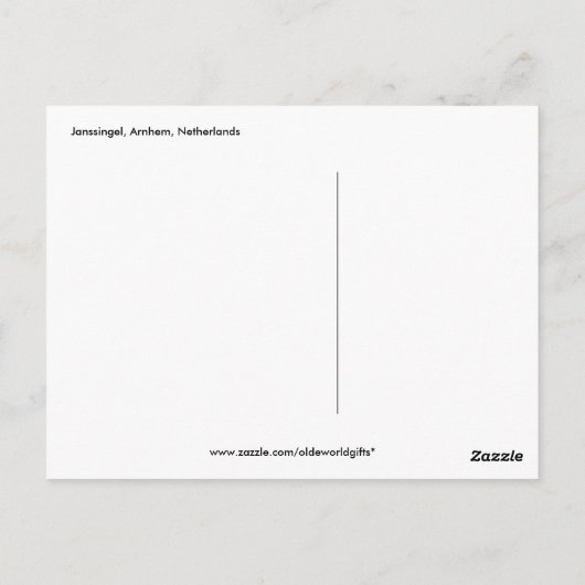 Janssingel in Arnhem Briefkaart (Achterkant)