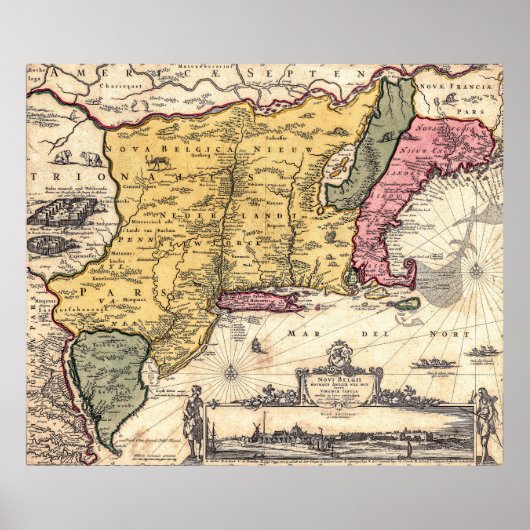 Jansson/ Visscher kaart Poster (Voorkant)